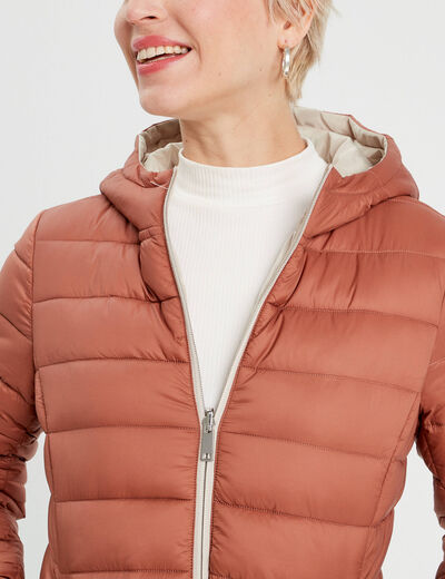 Doudoune réversible capuche blanc femme