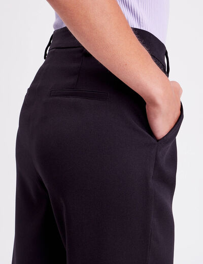 Pantalon droit large noir femme