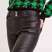 Pantalon skinny enduit denim noir enduit femme