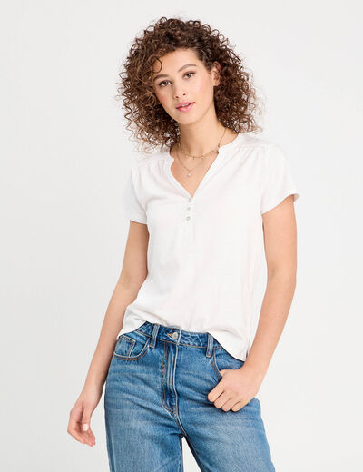 T-shirt manches courtes blanc femme