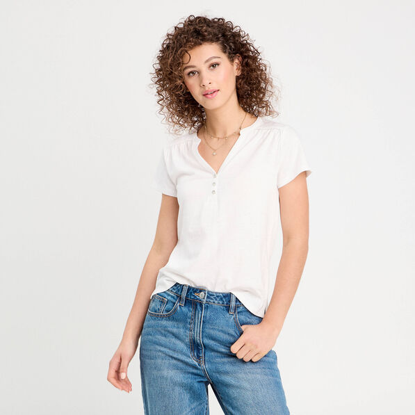 T-shirt manches courtes blanc femme
