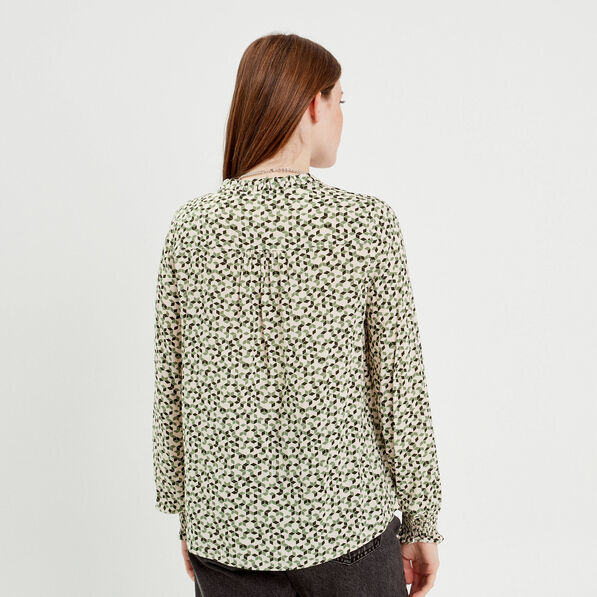 Chemise manches longues vert femme