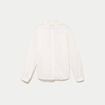 Chemise col montant manches longues ecru femme