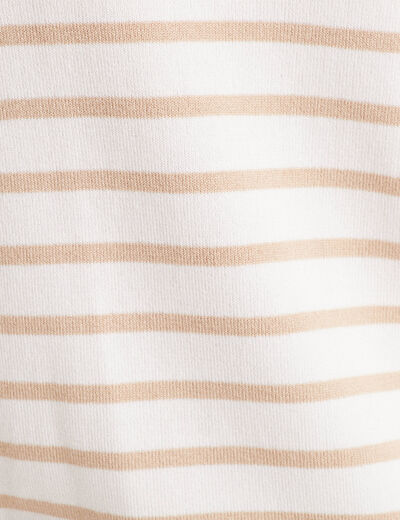 Pull avec boutons beige femme