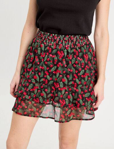 Jupe-short patineuse noir femme