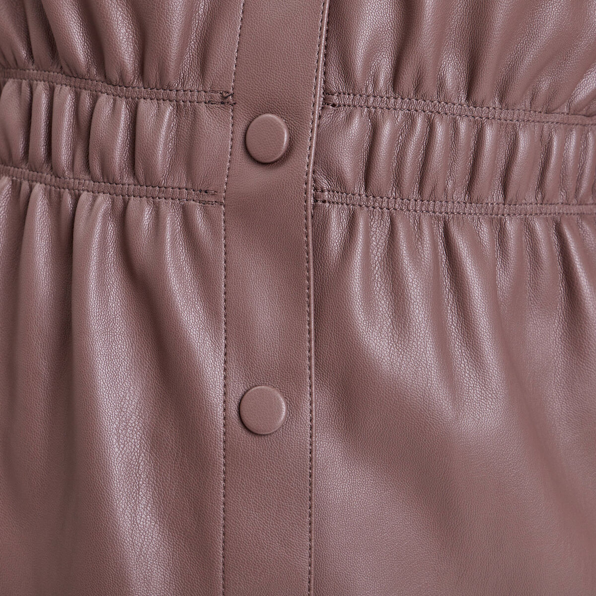Robe droite boutonnée taupe femme