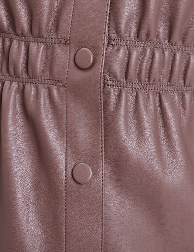 Robe droite boutonnée taupe femme