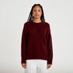 Pull manches longues bordeaux femme