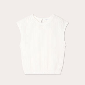 Débardeur ajouré ecru femme