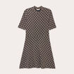 Robe patineuse col montant beige femme