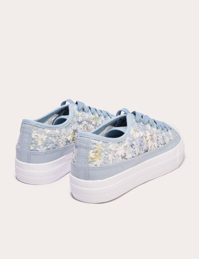 Basket plates en dentelle bleu clair femme