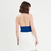 Crop top en crochet bleu electrique femme