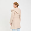 Manteau ceintur&eacute; &agrave; capuche beige femme