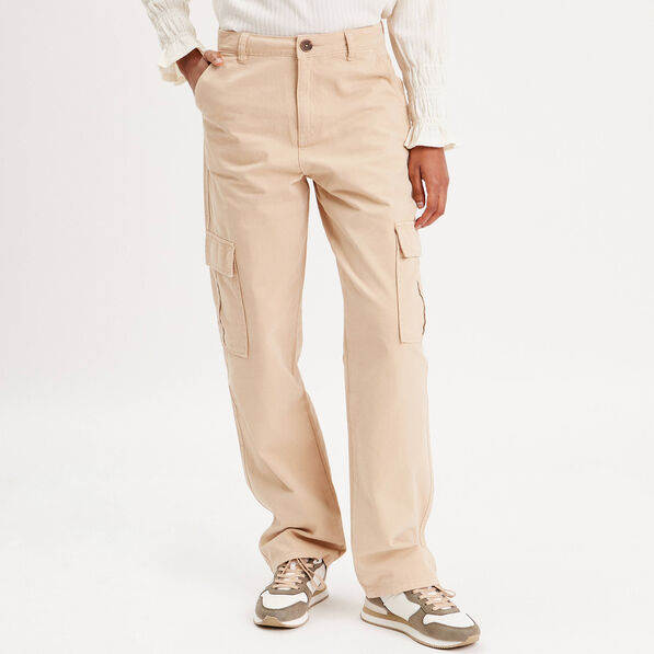pantalon large cargo sable femme Pantalon large cargo sable femme