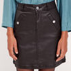 Jupe droite enduite denim noir enduit femme