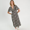 Robe longue évasée blanc femme
