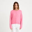Gilet manches longues rose vif femme