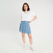 Jupe-short patineuse bleu clair femme