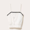 top droit court sans manches ecru femme