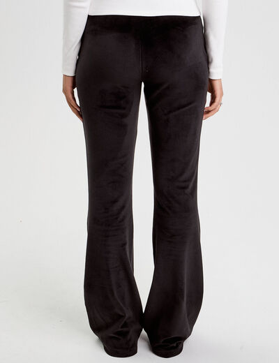 Pantalon bootcut velours noir femme