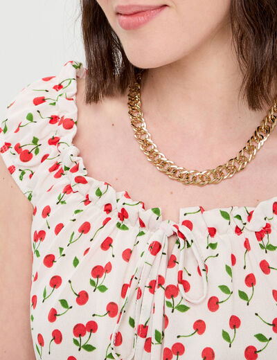 Blouse manches courtes blanc femme