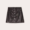 Jupe trapèze simili cuir noir femme