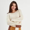 Pull avec col bateau ecru femme