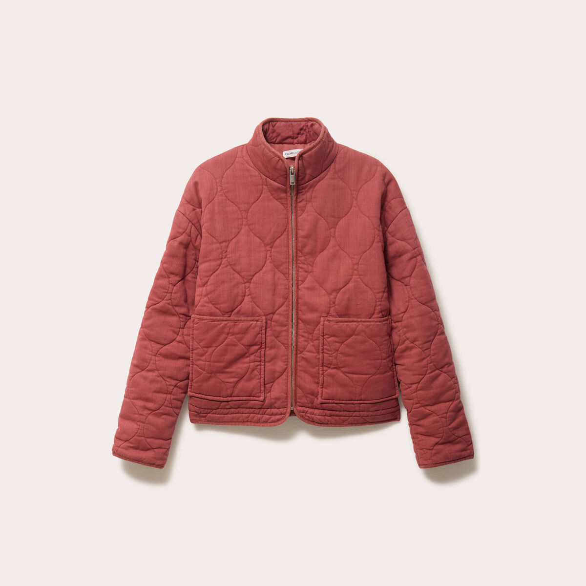 Veste matelass&eacute;e zipp&eacute;e vieux rose femme
