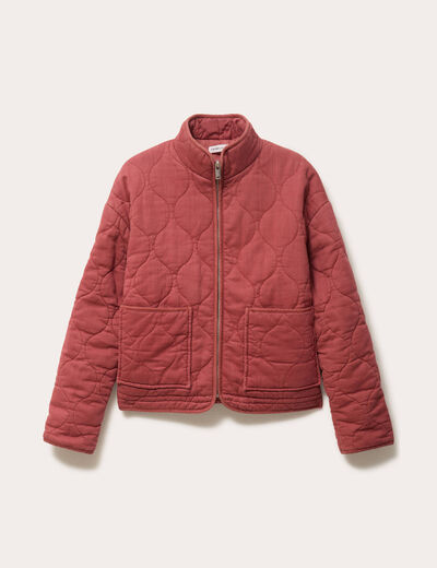 Veste matelass&eacute;e zipp&eacute;e vieux rose femme
