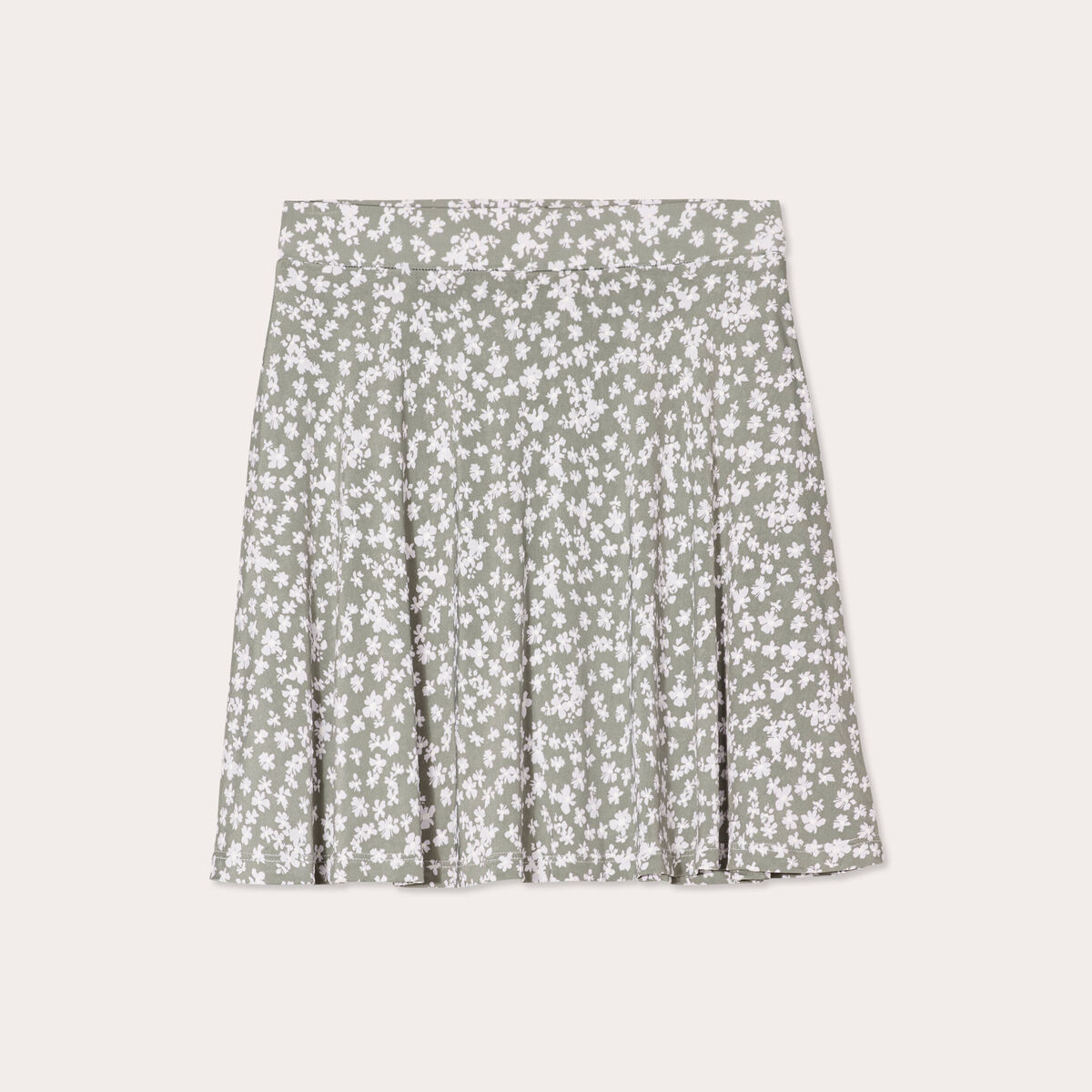 Jupe short droite vert femme