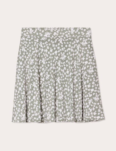 Jupe short droite vert femme