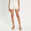 Short droit brodé en jean blanc femme