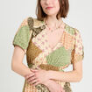 Robe longue évasée beige femme