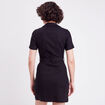 Robe droite zippée ceinturée noir femme