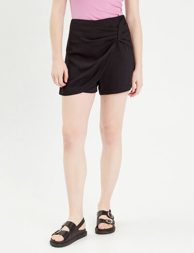 Jupe-short droite noir femme