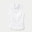 Chemise cintr&eacute;e sans manches ecru femme