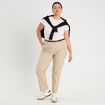 Pantalon cigarette ceinturé taupe femme