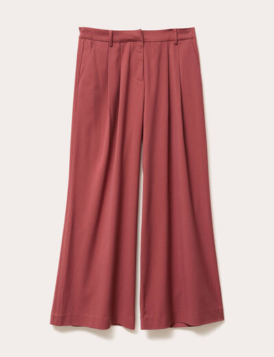 Pantalon large rouge fonc&eacute; femme