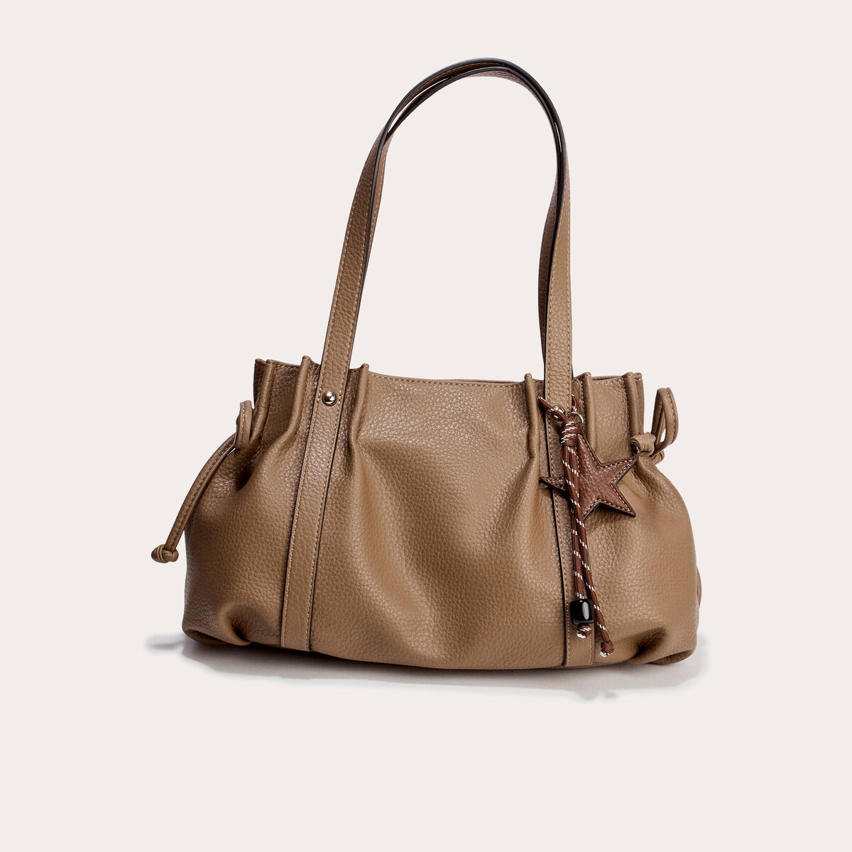 Sac port&eacute; &eacute;paule beige femme