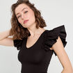 Body manches volants noir femme