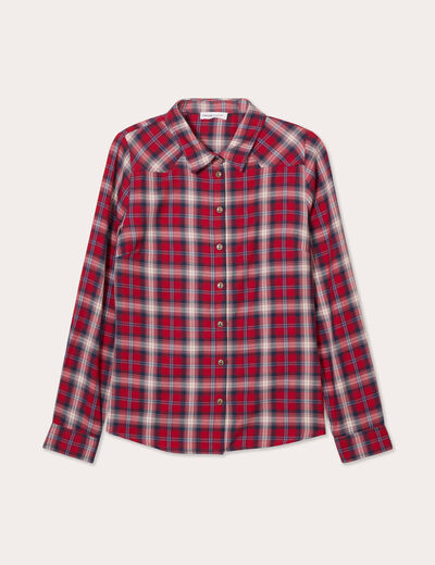 Chemise manches longues rouge femme