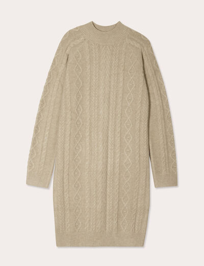 Robe pull ajustée torsades vert pastel femme