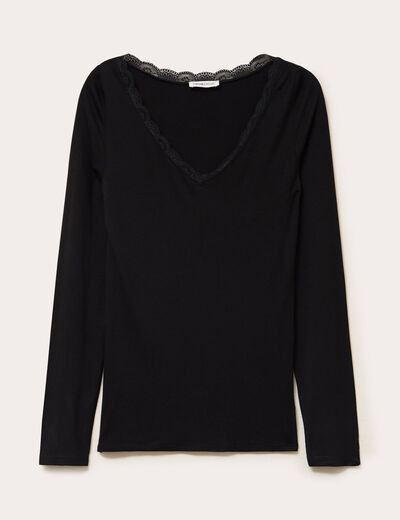 T-shirt manches longues noir femme