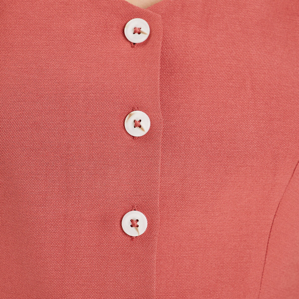 Caraco cropped boutonné vieux rose femme