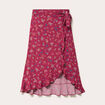 Jupe longue portefeuille rose framboise femme