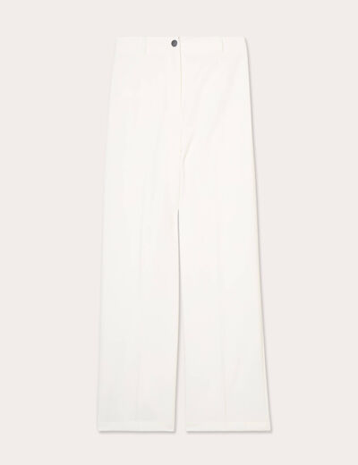 Pantalon city large ecru femme