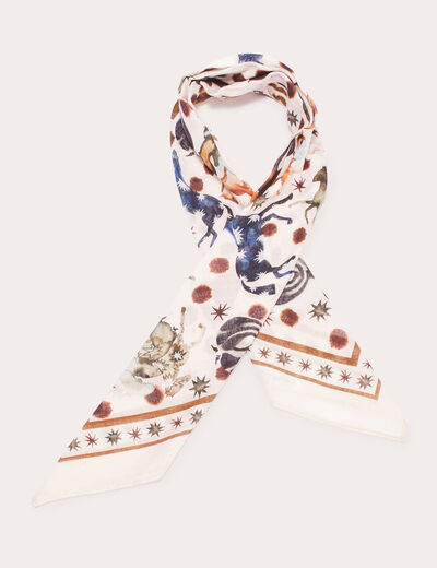 Foulard carré blanc femme