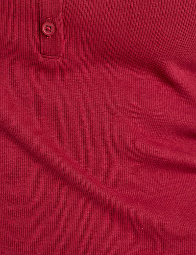 Polo manches courtes rouge foncé femme