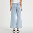 Jean wide leg cropped taille haute denim triple stone femme