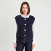 Gilet sans manches bleu marine femme